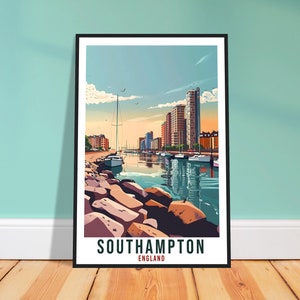 Southampton Travel Print Wall Art Wall Hanging Home Living Décor Southampton Gift Art Lovers UK Artwork Gift Print English Travel Poster