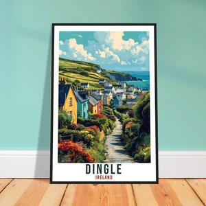 Dingle Travel Print Irlanda Decorazione per la casa Dingle Irish Town Wall Art Regalo Arazzo da parete Amante dell'arte Opere d'arte irlandesi Poster di viaggio Dingle