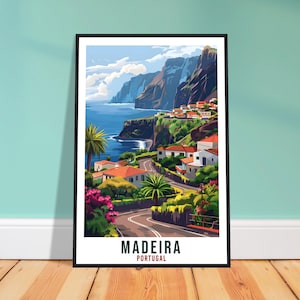 Madeira Travel Print Portugal Wall Art Wall Hanging Home Décor Madeira Gift Portugal Landmark Artwork Gift Portugal Holiday Travel Poster