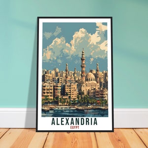 Alexandria Egypt Travel Print Wall Art Wall Hanging Home Décor Alexandria Gift Art Lovers Egypt Artwork Gift Print African Landmark Poster