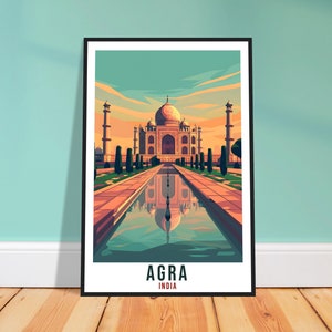 Agra Taj Mahal Travel Print India Home Decoration Wall Art Gift Wall Hanging Art Lover Indian Artwork India Agra Taj Mahal Travel Poster