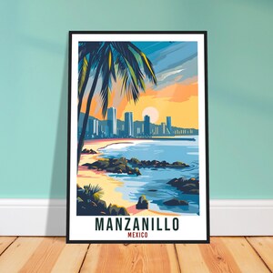 Manzanillo Mexico Travel Print Mexico Wall Art Wall Hanging Home Décor Manzanillo Gift Mexico Landmark Artwork South America Travel Poster