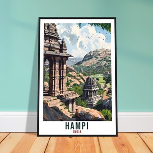Hampi Travel Print India Home Decoration Wall Art Gift Wall Hanging Art Lover Indian Artwork India Hampi Travel Poster Hampi Indian Gift