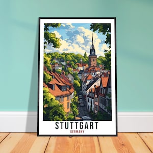 Stuttgart Travel Print Germany Home Decor Stuttgart German City Wall Art Gift Wall Hanging Art Lover Germany Artwork Stuttgart Travel Poster
