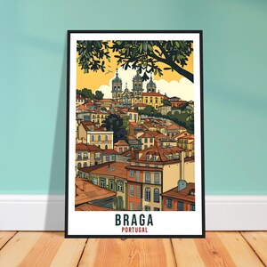 Braga Travel Print Portugal Wall Art Wall Hanging Home Décor Braga Gift Portugal Landmark Artwork Gift Braga Portugal Holiday Travel Poster