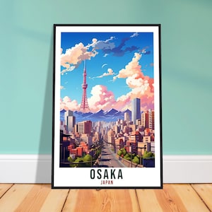 Osaka Japan Travel Print Home Decoration Osaka Wall Art Gift Wall Hanging Art Lover Japanese Artwork Japan Osaka Travel Poster City Print