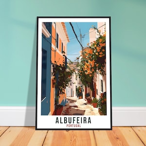 Albufeira Travel Print Portugal Wall Art Wall Hanging Home Décor Albufeira Gift Portugal Landmark Artwork Gift Portugal Travel Poster Art