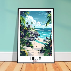 Tulum Mexico Travel Print Mexico Wall Art Wall Hanging Home Décor Tulum Gift Mexico Landmark Artwork Travel Art Mexican Tulum Travel Poster