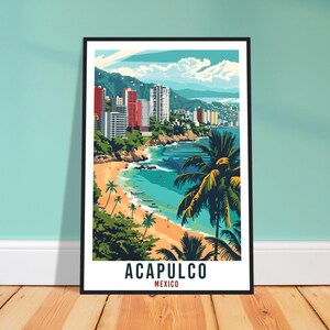 Acapulco Mexiko Reise Poster Mexiko Wand Kunst Wandbehang Home Décor Acapulco Strand Mexiko Wahrzeichen Kunstwerk Geschenk Südamerika Reise Poster