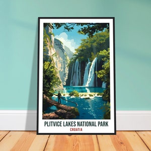 Plitvice Lakes National Park Travel Print Croatia Wall Art Wall Hanging Home Décor Plitvice Lakes Artwork Gift Croatia Holiday Travel Poster