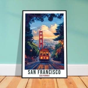 San Francisco Travel Print California Home Decor Wall Art Gift Wall Hanging Art Lover San Francisco United States Artwork Travel Poster Art