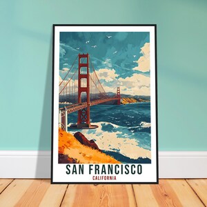 San Francisco Golden Gate Bridge Travel Print California Home Decor Wall Art Gift Wall Hanging Art Lover United States Artwork Travel Art