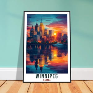 Impressão de viagem de Winnipeg Canadá Decoração para casa Winnipeg Arte de parede Presente Pendurado na parede Amante da arte Winnipeg Arte canadense Cartaz de viagem Arte de Manitoba