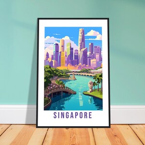Singapore Travel Print Wall Art Marina Bay Sands Wall Hanging Home Decoration Singapore Gift Art Lovers Wall Art Singapore Vacation Print