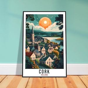 Cork Travel Print Ireland Home Decor Cork Wall Art Gift Wall Hanging Art Lover Cork Irish Artwork Travel Poster Ireland Travel Art Gift