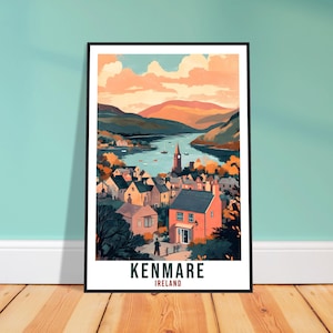 Kenmare Travel Print Ireland Home Decor Kenmare Wall Art Gift Wall Hanging Art Lover Kenmare Irish Artwork Travel Poster Ireland Travel Art