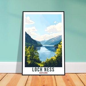 Loch Ness Travel Print Scotland Home Decor Loch Ness Wall Art Wall Hanging Art Lover Scotland Artwork Travel Poster Loch Ness Travel Art