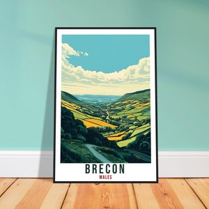 Brecon Travel Print Wales Home Decor Brecon Wall Art Wall Hanging Art Lover Wales Artwork Travel Poster Brecon Beacons Wales Travel Art
