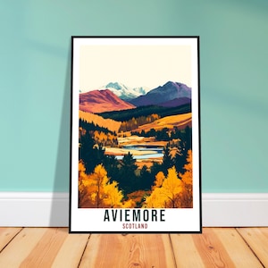Aviemore Travel Print Scotland Home Decor Aviemore Wall Art Wall Hanging Art Lover Scotland Artwork Travel Poster Aviemore Travel Art Gift