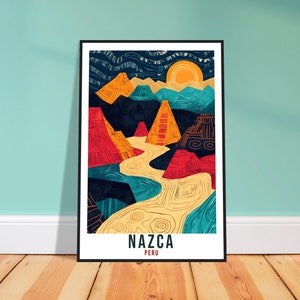 Nazca Travel Print Peru Home Decor Nazca Lines Wall Art Gift Wall Hanging Art Lover Nazca Peruvian Artwork Travel Poster Travel Art