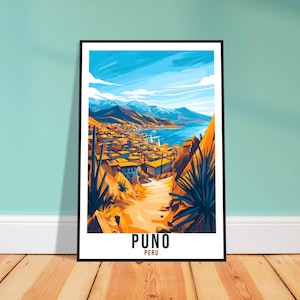 Puno Travel Print Peru Home Decor Puno Wall Art Gift Wall Hanging Art Lover Puno Peruvian Artwork Travel Poster Peru Uros Travel Art