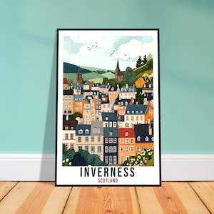 Inverness Travel Print Scotland Home Decor Inverness Wall Art Wall Hanging Art Lover Scotland Artwork Travel Poster Inverness Travel Art