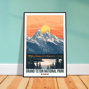 Grand Teton National Park Wyoming USA Travel Print Wall Art Wall Hanging Home Décor Grand Teton Gift Travel Art USA  Artwork Travel Poster