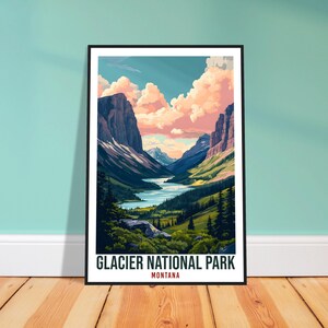 Glace-Nationalpark Montana USA Reisedruck Wandkunst Wandbehang Home Décor Montana Geschenk Travel Art USA Wandern Kunstwerk Reise Poster