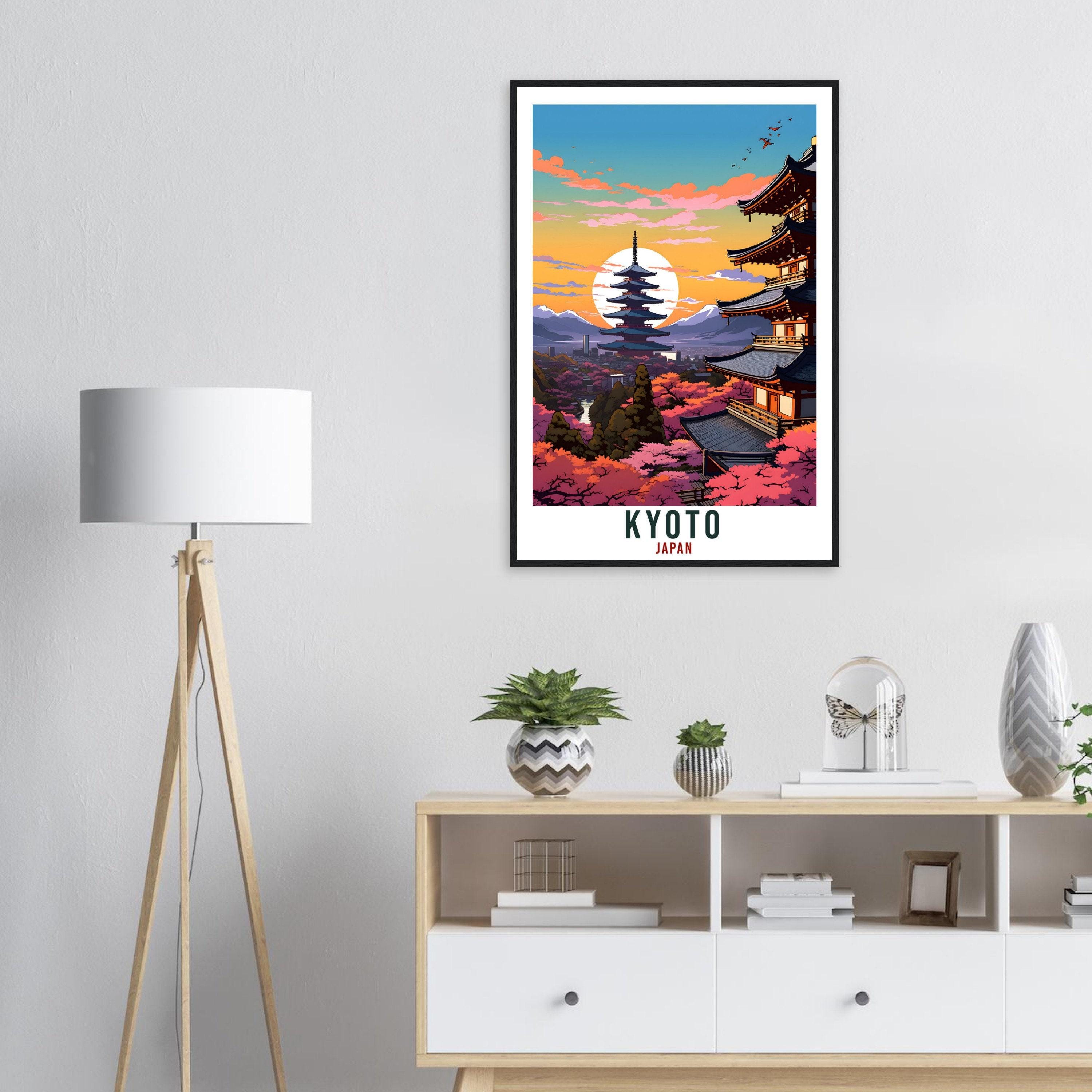 Kyoto Travel Print – Painterly Japanese Wall Art for Hallway
