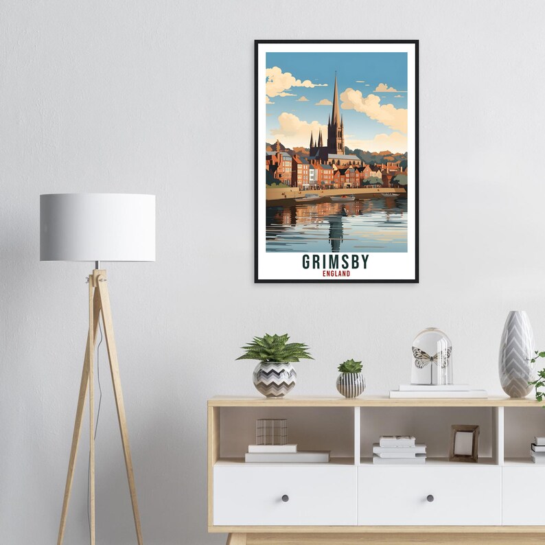 Grimsby Travel Print Wall Art Wall Hanging Home Living Décor Grimsby Gift Art Lovers Gift UK