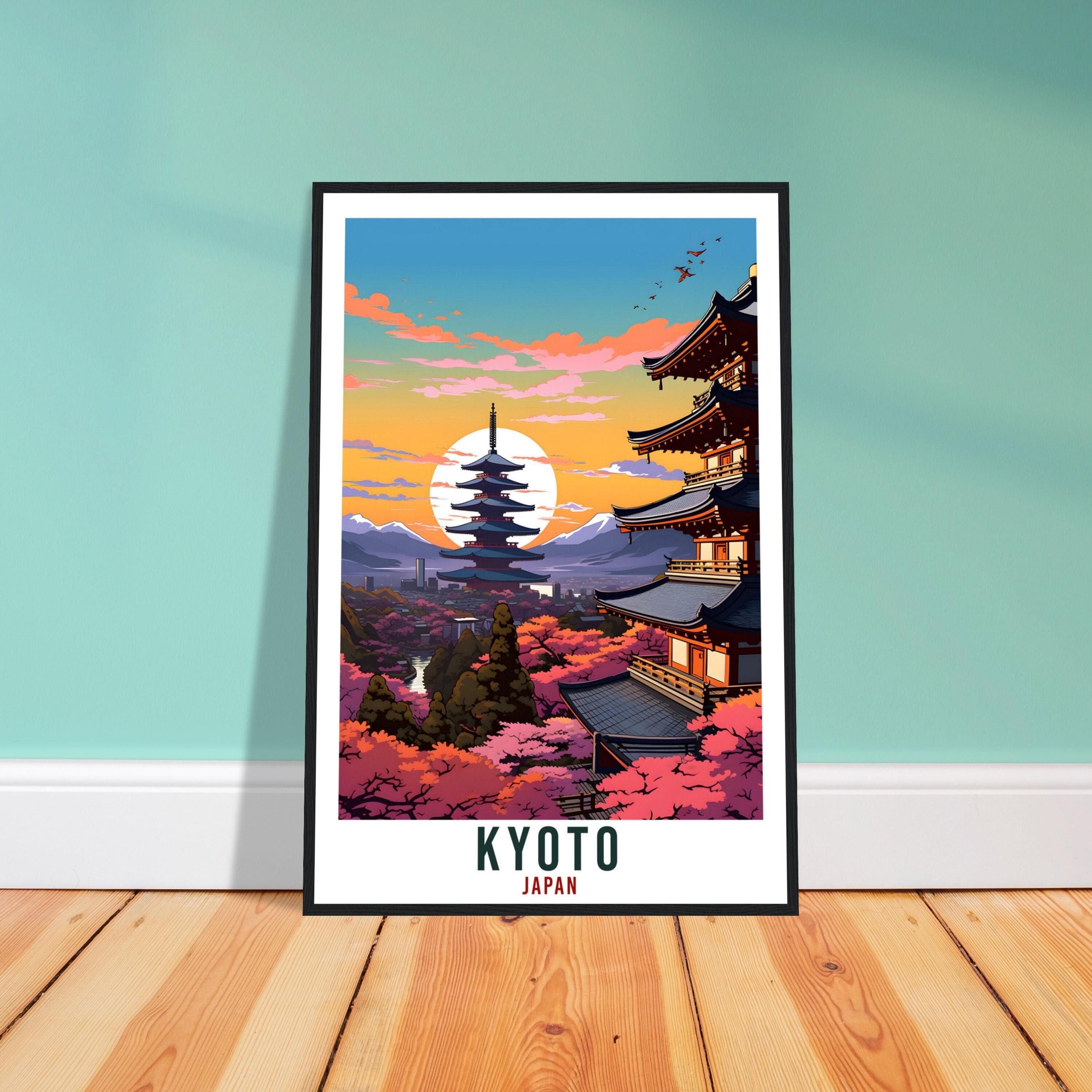 Kyoto Travel Print – Painterly Japanese Wall Art for Hallway