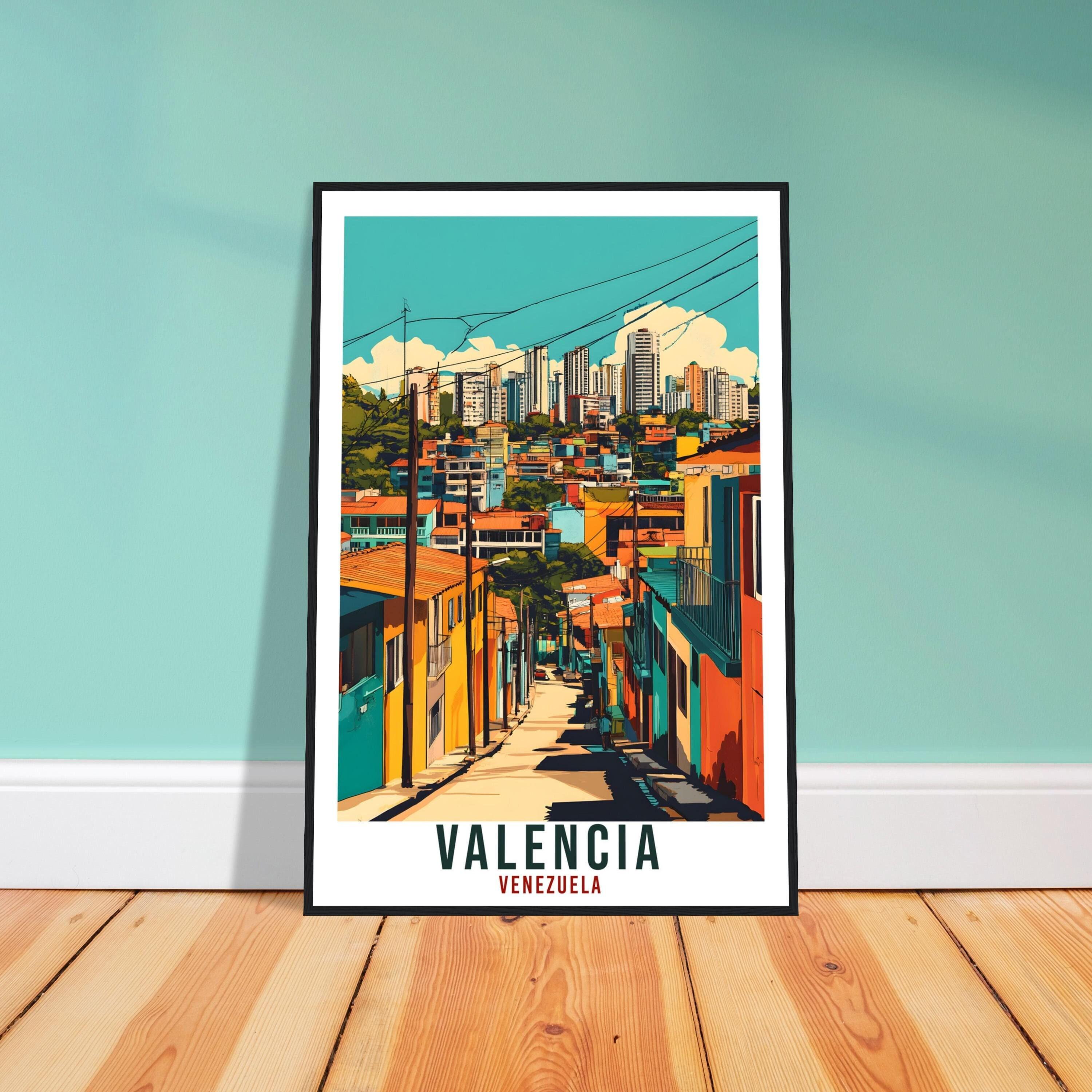 Valencia Travel Print – Vivid Venezuelan Wall Art for Living Room