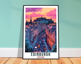 Edinburgh Travel Print – Classic Scottish Wall Art for Living Room, City Keepsake