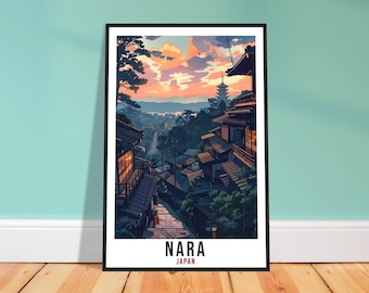 Lámina de viaje de Nara – Arte mural japonés moderno para pasillo, regalo cultural