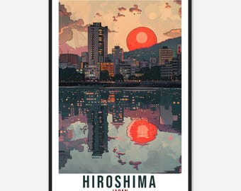 Hiroshima Travel Print – Artistic Japanese Wall Art for Living