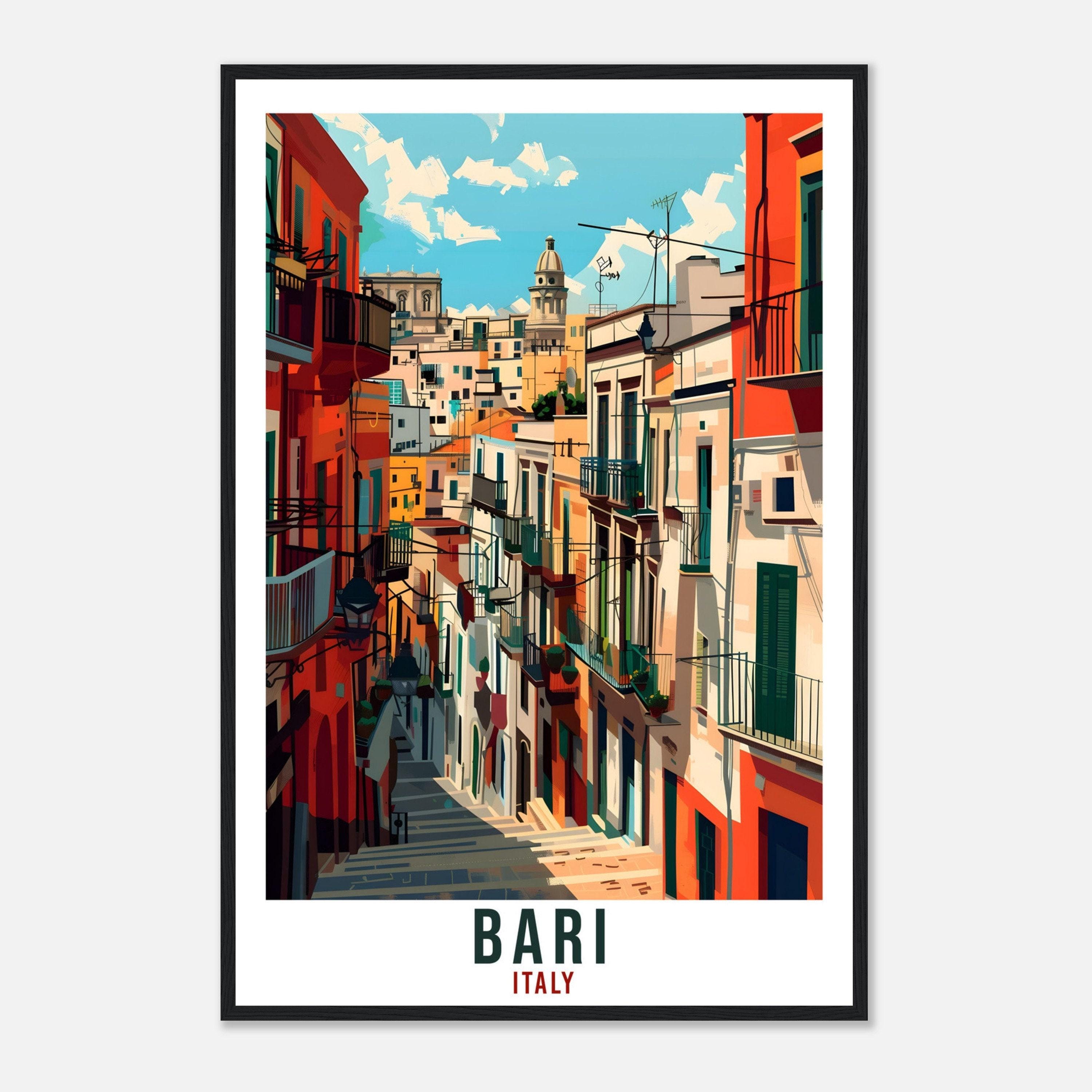 Bari Travel Print – Painterly Italian Wall Art for Hallway