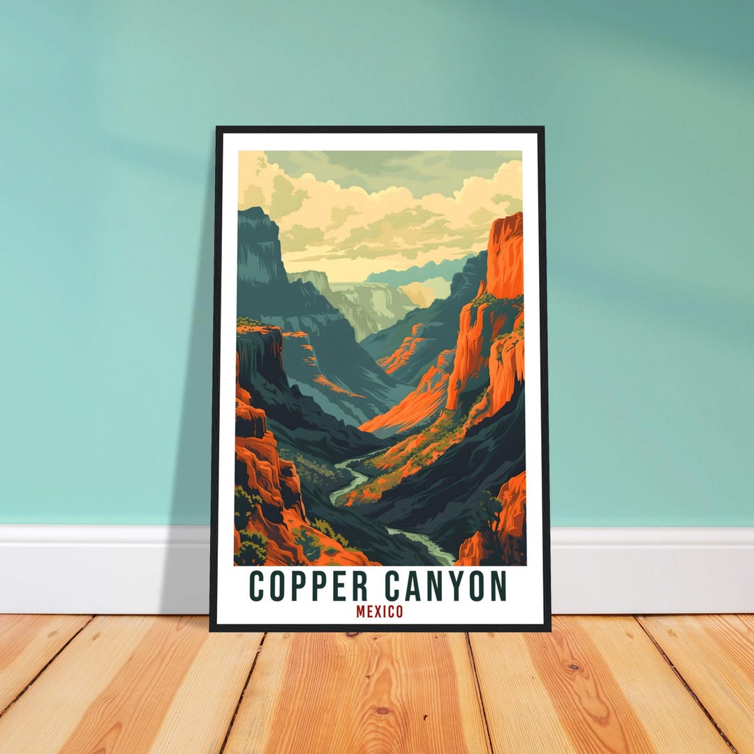 Copper Canyon Travel Print – Dramatic Mexican Landscape Wall Art