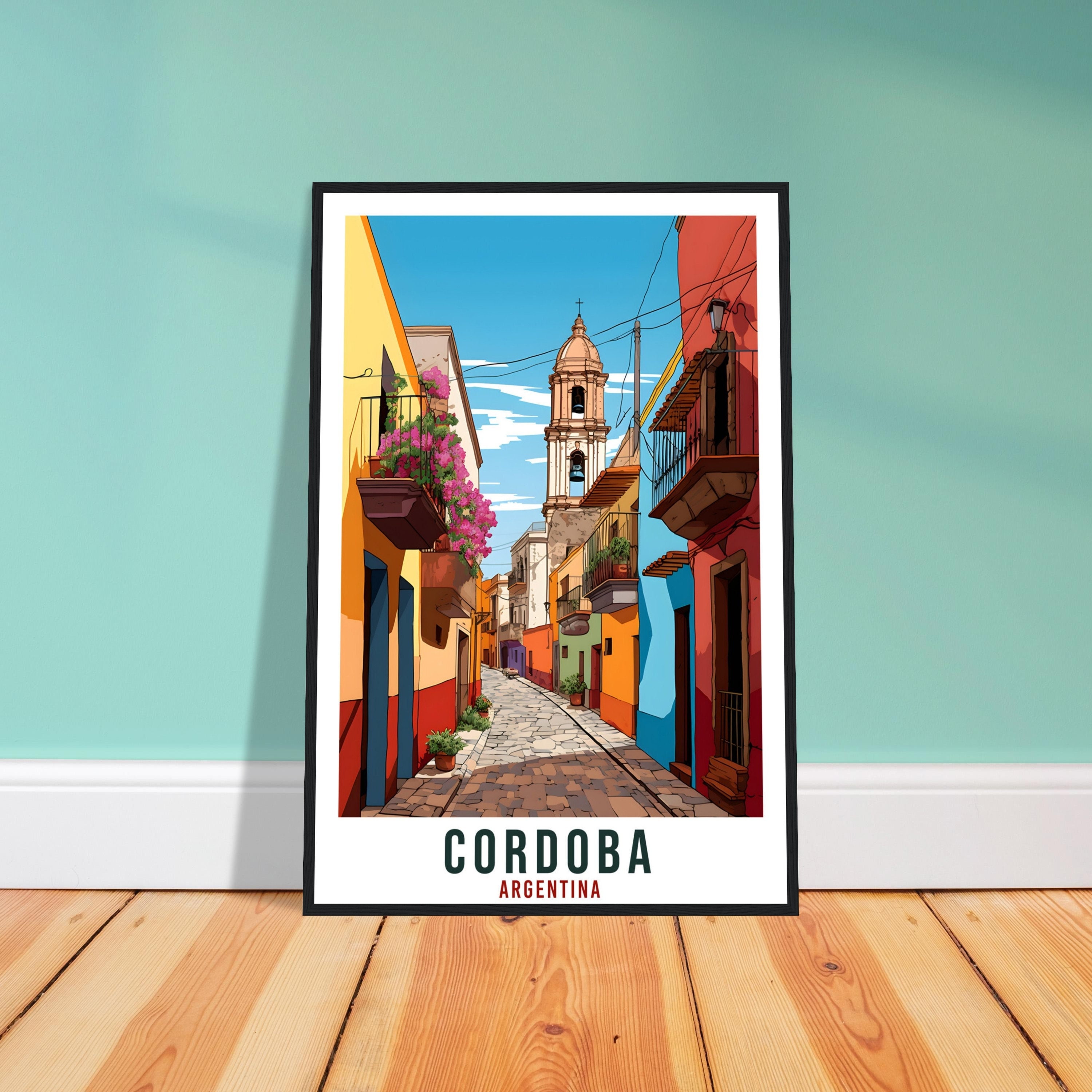 Cordoba Travel Poster Wall Art Cordoba Argentina City Landscape Artwork Cordoba Art Gifts Cordoba Travel Print Argentinian Art Lovers Gift