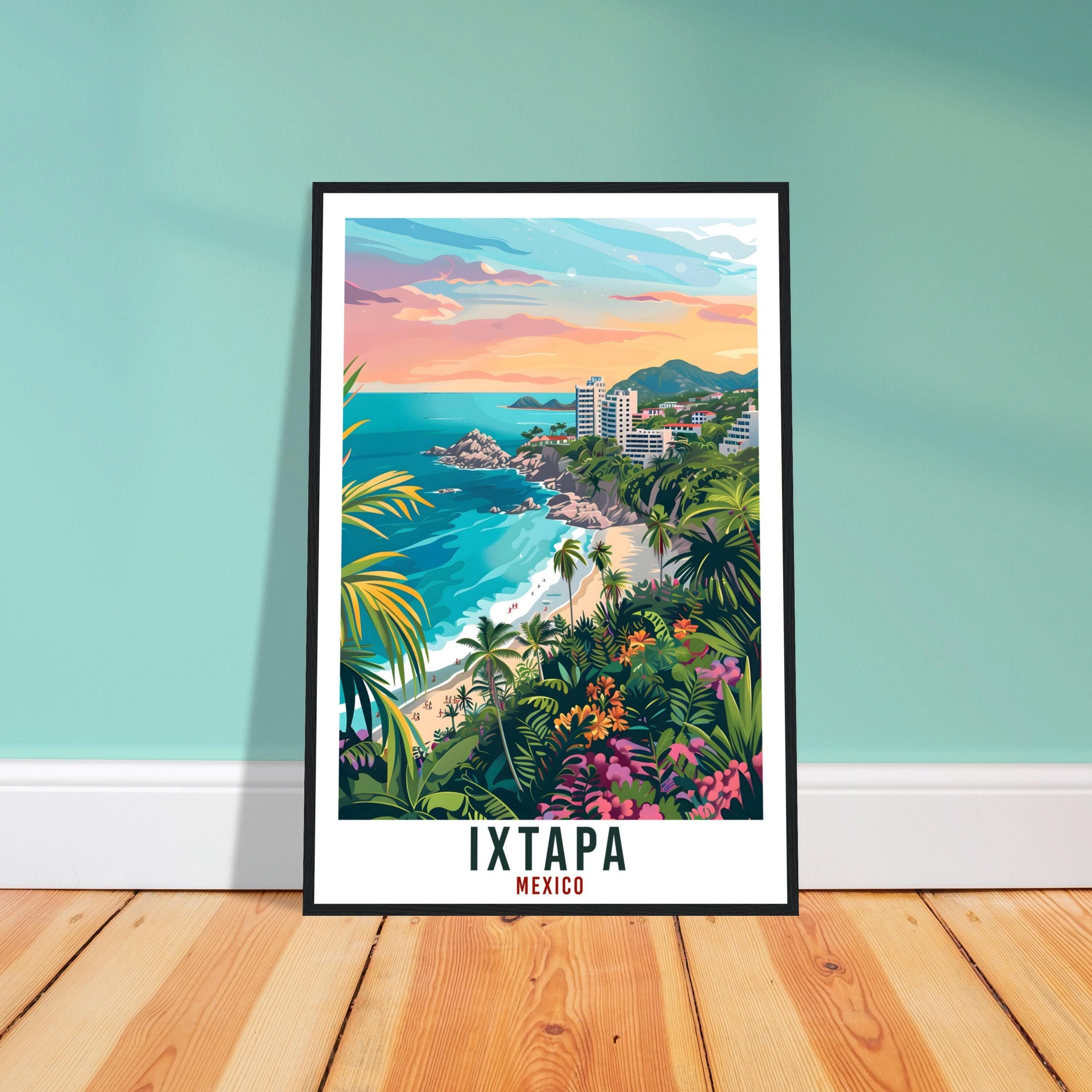 Ixtapa Travel Print – Vivid Mexican Wall Art for Bedroom, Coastal