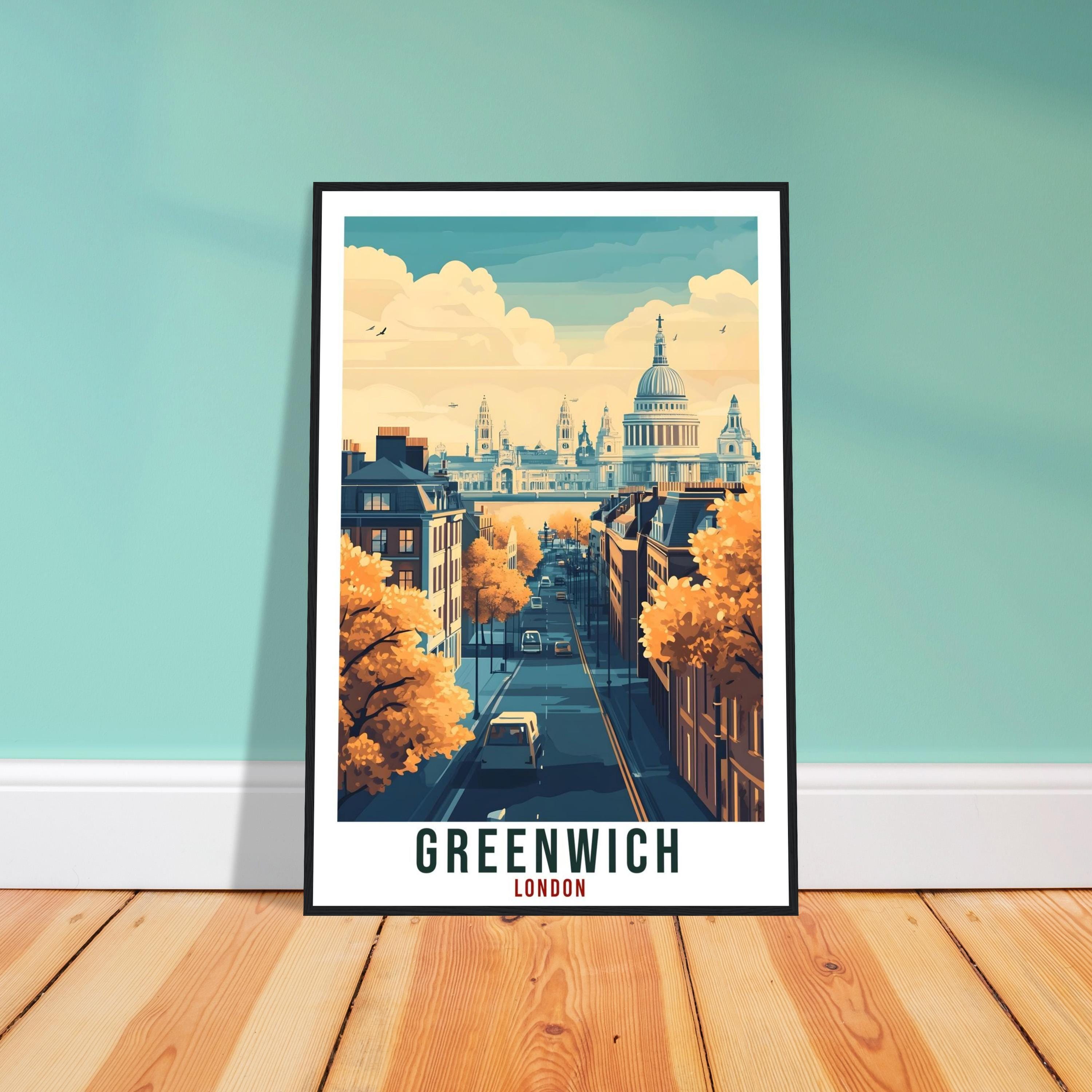 Greenwich Travel Print – Scenic English Wall Art for Hallway, City