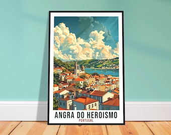 Angra do Heroísmo Travel Print – Artistic Portuguese Wall Art, Heritage Keepsake