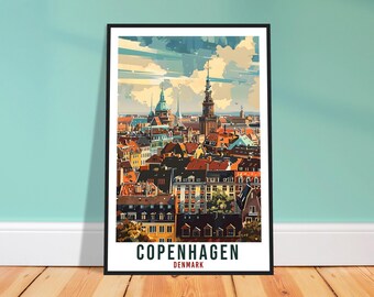 Copenhagen Travel Print – Expressive Danish Wall Art for Dining Room, City Keepsake