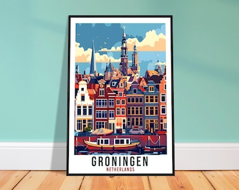 Groningen Travel Print – Artistic Dutch Wall Art for Gallery Wall, Heritage Gift
