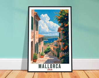 Mallorca Travel Print – Watercolour Spanish Wall Art for Living Room, Island Souvenir