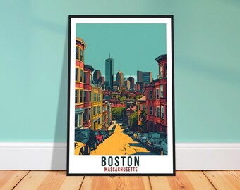 Boston Travel Print – Classic American Wall Art for Gallery Wall, City Keepsake