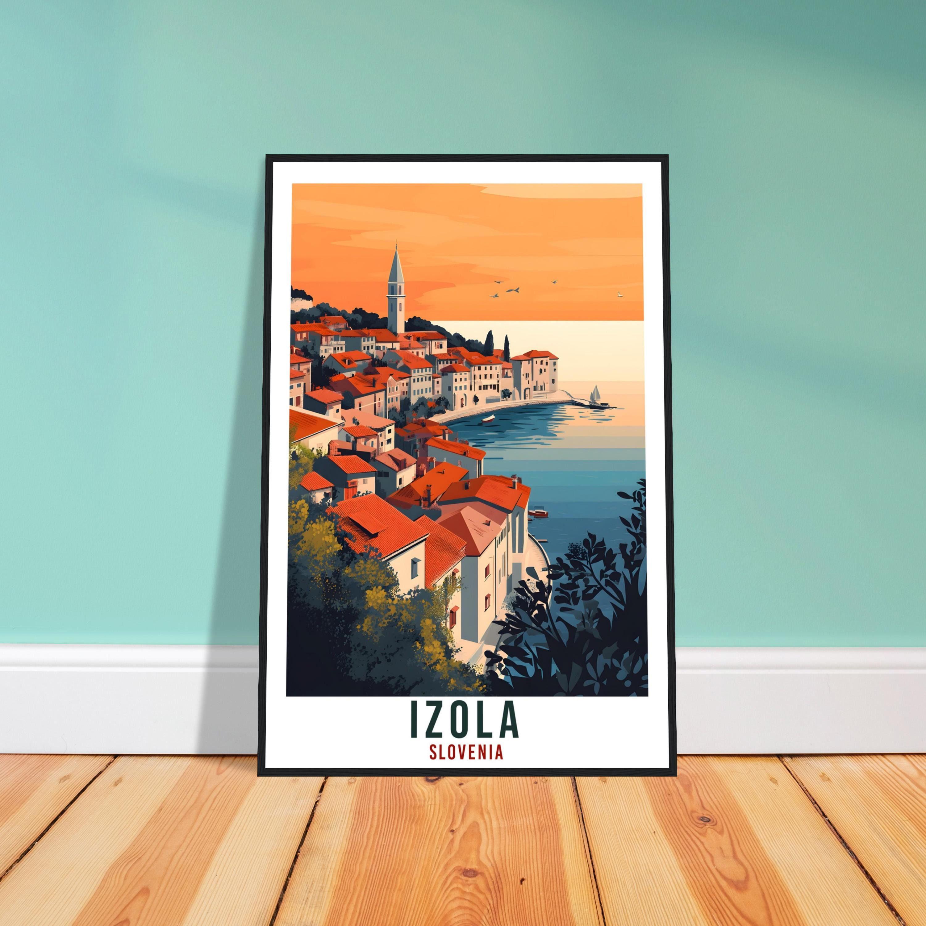 Izola Travel Print – Watercolour Slovenian Wall Art for Gallery