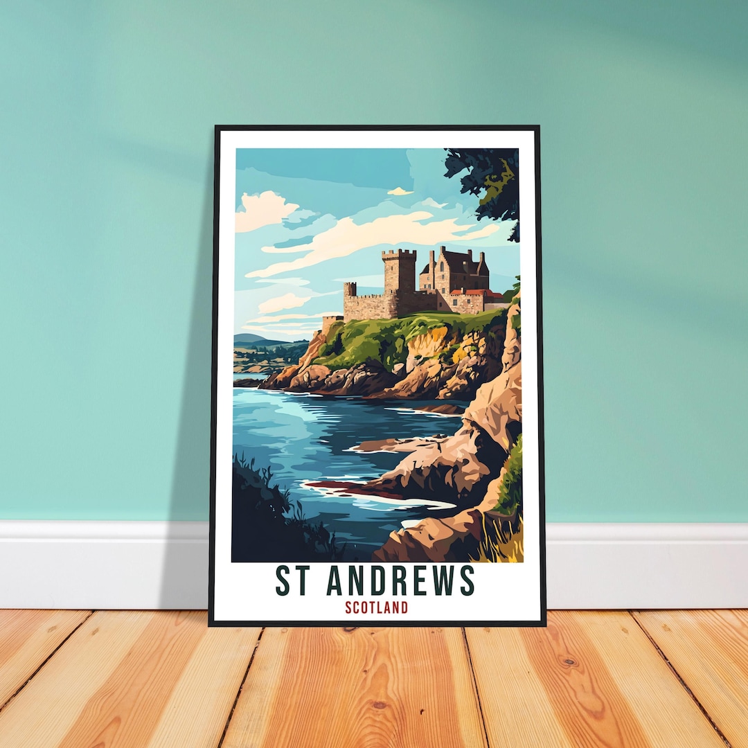 St Andrews Travel Print – Minimalist Scottish Wall Art for Hallway ...