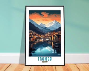 Tromsø Travel Print – Painterly Norwegian Wall Art for Gallery Wall, Arctic Souvenir