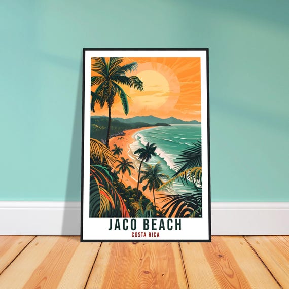 Jaco Beach Costa Rica Travel Print - Vintage Costa Rica Artwork