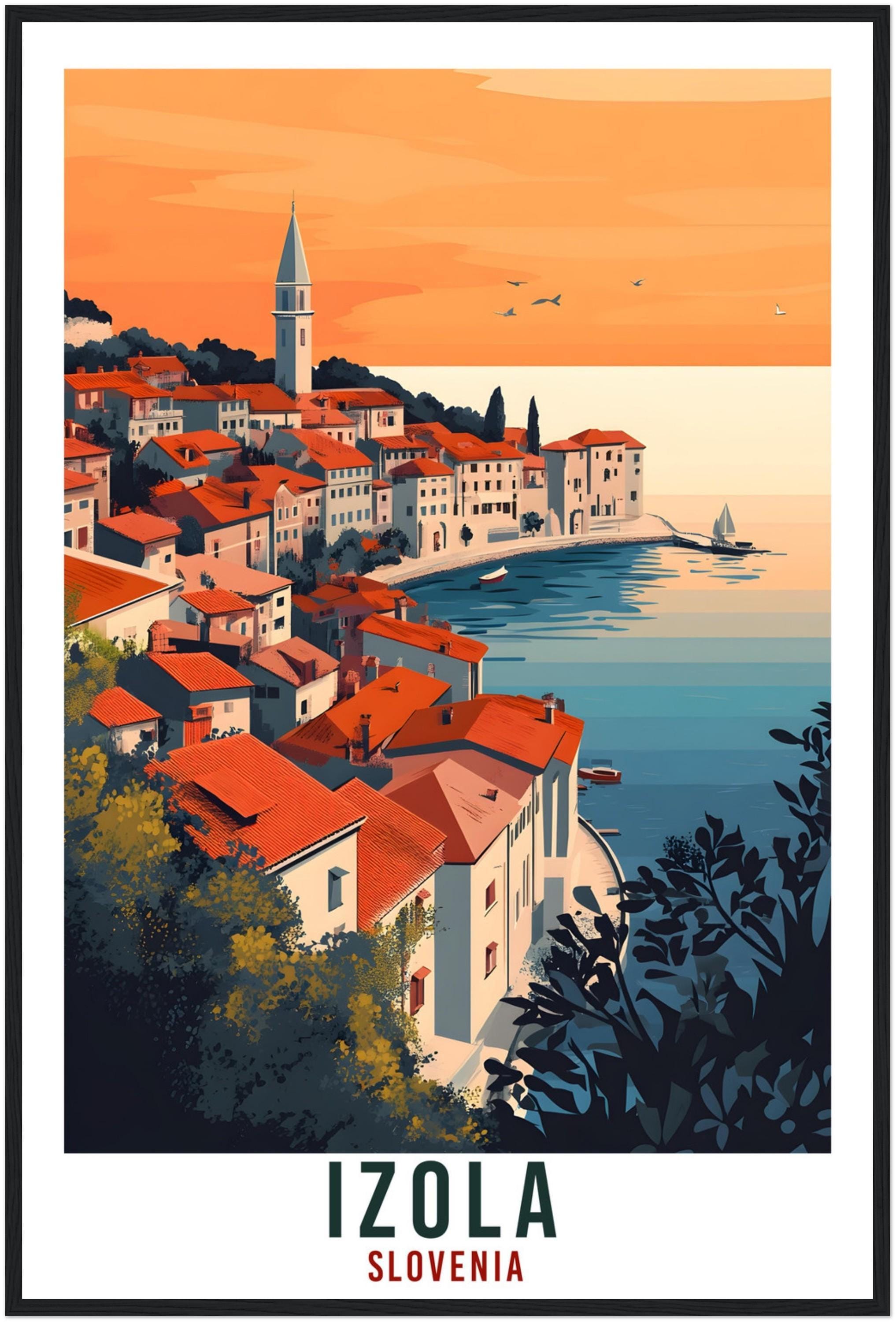 Izola Travel Print – Watercolour Slovenian Wall Art for Gallery